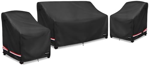 Patio Furniture Covers, 3 Piece Heavy Duty Waterproof Outdoor Furniture Covers - Image 9