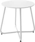Patio Outdoor Side Table Waterproof Round Metal Steel Small Side Table Weather by Meluvici