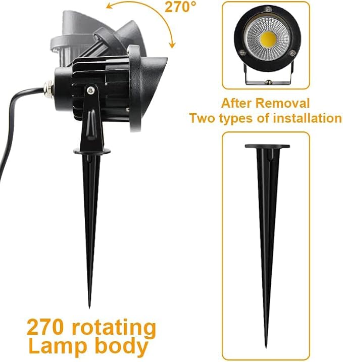 Romwish 120V LED Landscape Spotlights, 10W Outdoor Spotlights - Image 4