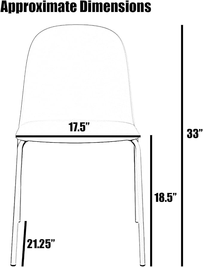 2xhome Modern Stackable Armless Dining Chair, Plastic Shell Seat - Image 3