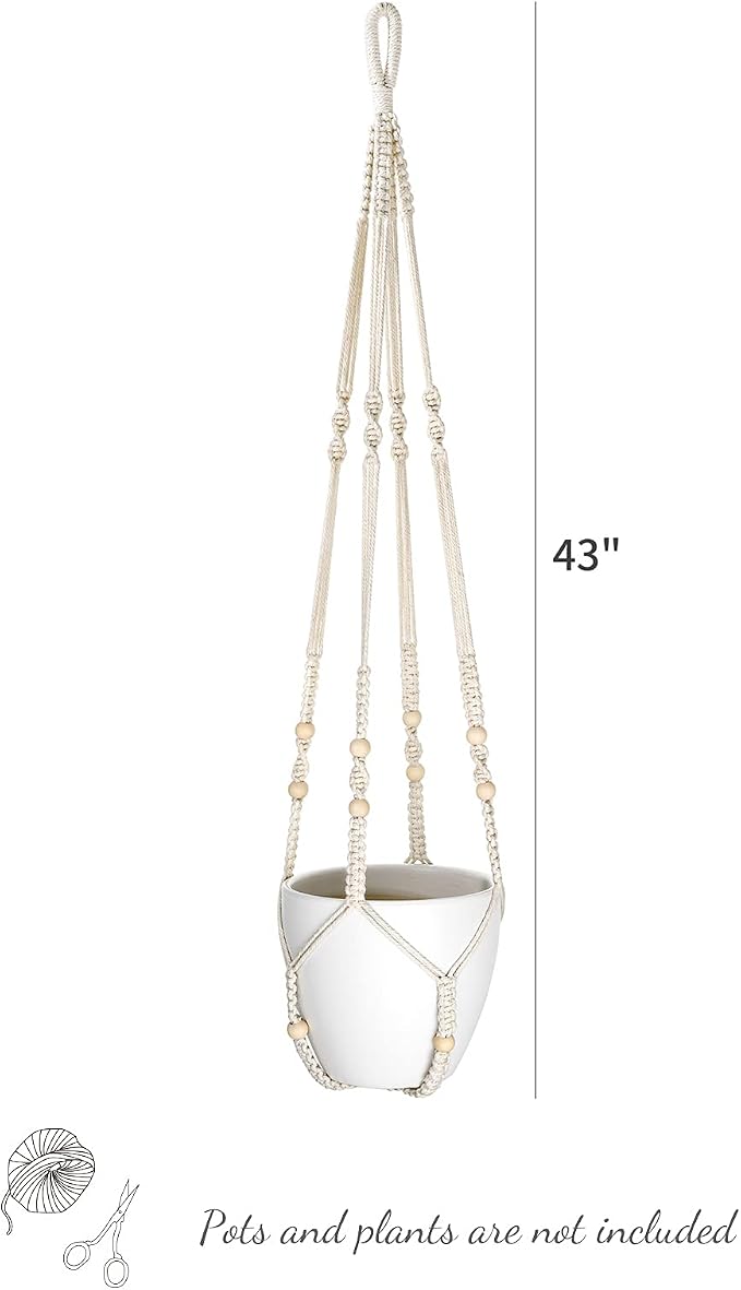 Mkono 43 Inch Macrame Plant Hanger Large - Image 6