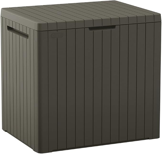 Keter City 30 Gallon Resin Outdoor Storage Box & Patio Side Table by Keter