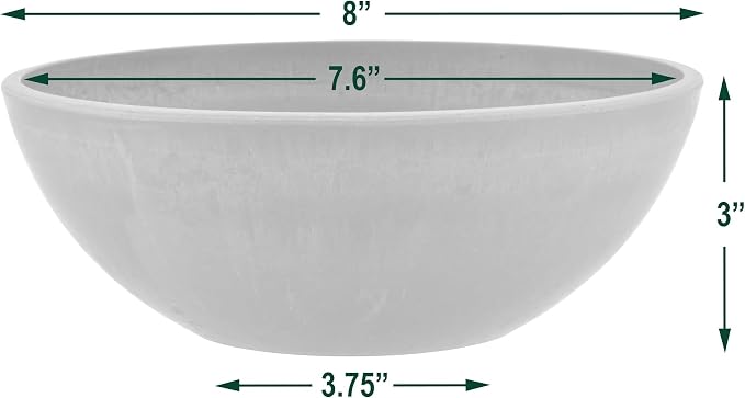 PSW Pot Collection M20TC 8-inch Plastic/Stone/Wood Composite Low Bowl Planter – - Image 4