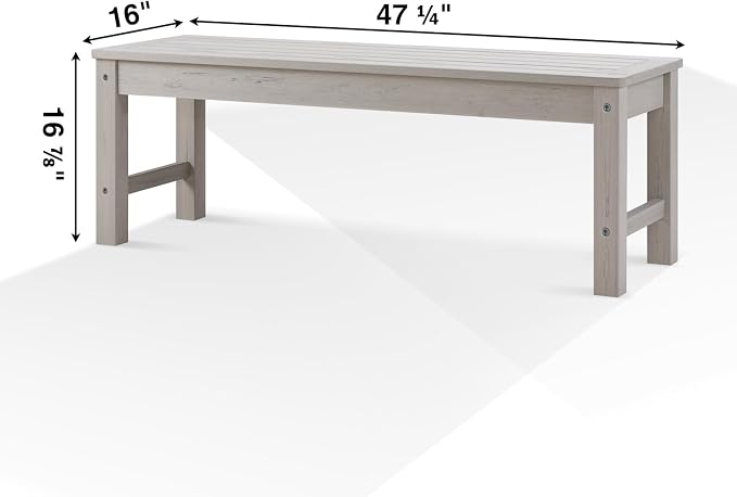 Psilvam Outdoor Bench, Two Person Poly Lumber Porch Bench, Weatherproof Garden - Image 3