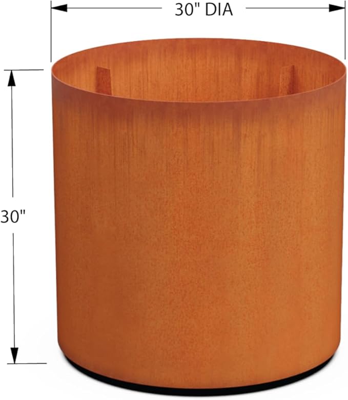 PLANTERCRAFT Corten Steel Metal Planter Box, Round Sizes, Modern Garden Steel - Image 5