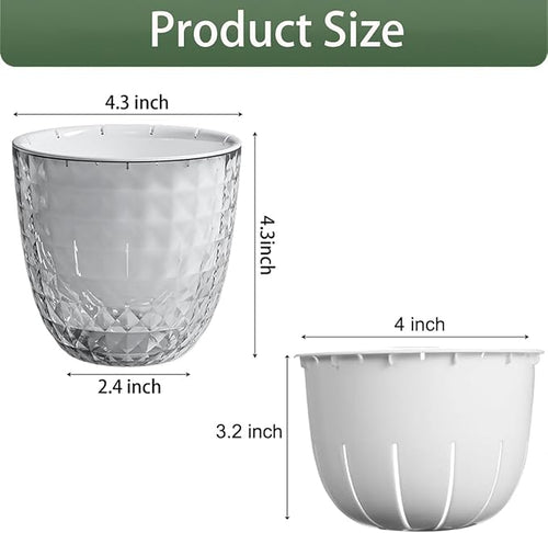 2 Pack 4 inch Self Watering Plants Pots Planters - Image 2