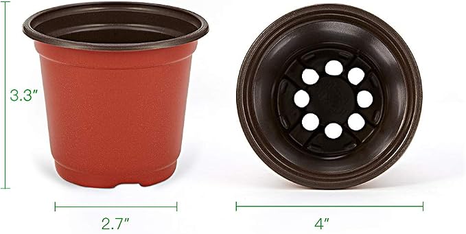 JERIA 100-Pack 4 Inch Plastic Plant Nursery Pots Come - Image 2