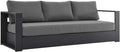 Modway Tahoe Aluminum Outdoor Patio Sofa in Gray Charcoal by Modway