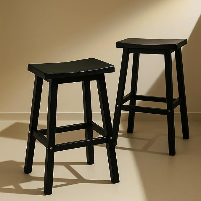 Outdoor Bar Stools Set of 2, Modern Durable Resin Bar Chairs - Image 6