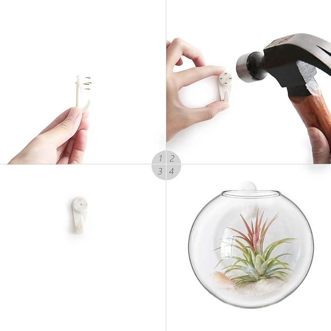 Mkono Wall Hanging Glass Terrariums Planter Oblate Flower Vase - Image 5