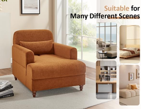 Oversized Chaise Lounge Chair Set of 2, Cloud Fluffy Chaise Sofa Recliner - Image 7