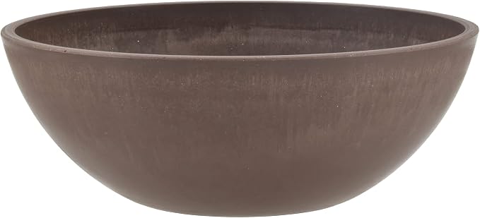 PSW Pot Collection M20C 8-inch Plastic/Stone/Wood Composite Low Bowl Planter – by PSW