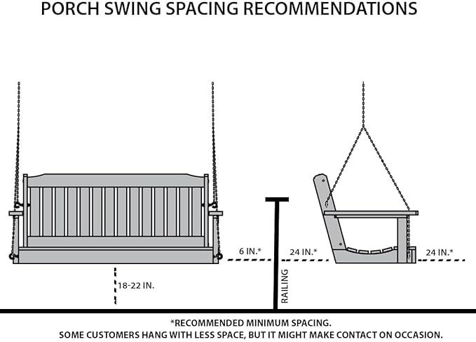 Amish Casual Heavy Duty Mission Treated Porch Swing, Cedar Stain, 8Ft Chains - Image 2