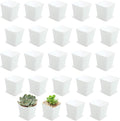 24 Pack 3 Inch White Square Plastic Plant Pots by OJYUDD