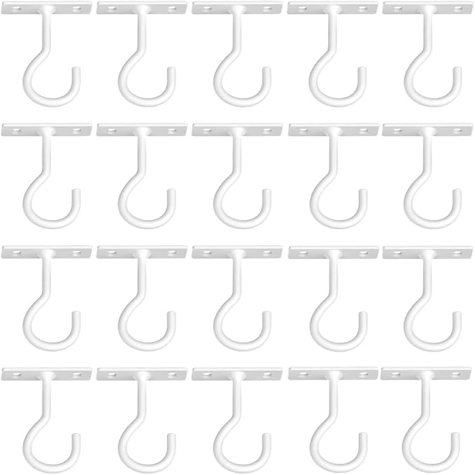Ceiling Hooks for Hanging Plants 20pack 2.5inch White by QTJUST