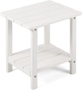 Adirondack Outdoor Side Table, 2-Tier Sturdy Patio End Table Weather Resistant by Apolimi