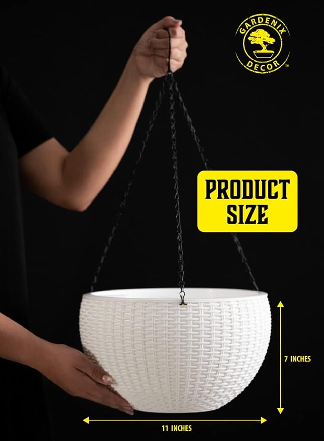 GARDENIX DECOR 11'' Self Watering Hanging planters - Image 2