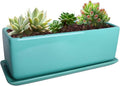 Vencer 14 Inch Rectangular Modern Minimalist Ceramic Succulent Planter Pot by Vencer