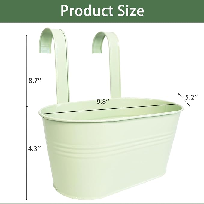 Balcony Hanging Planters Flower Pots, Fence Pot Hanging Plant Holders - Image 4