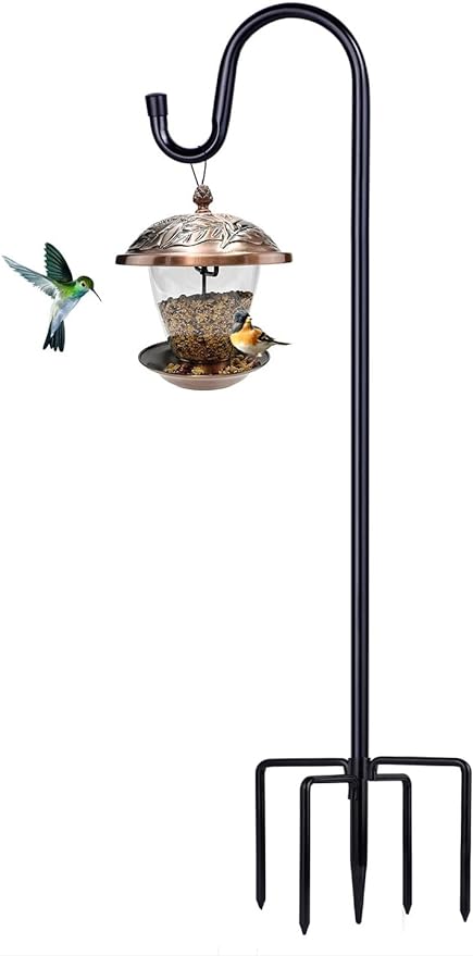 Shepherd Hooks for Outdoor, 1 Pack 62 Inch Bird Feeder Pole by ToyHotels