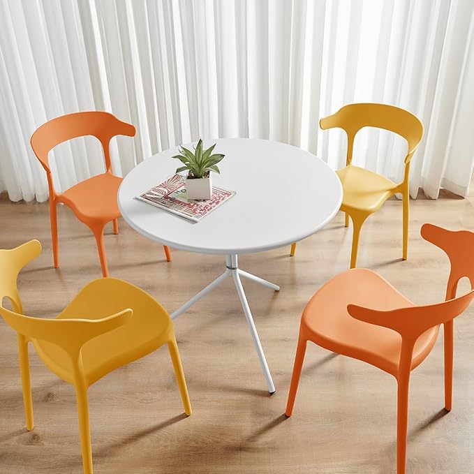 Modern Stackable Dining Chair Set, No Assembly, Plastic Chair, Patio Chair - Image 6