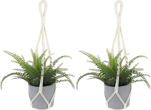 2 PCS Macrame Plant Hanger Indoor Hanging Plant Holder Hand-Woven Cotton Rope by Sliverdew