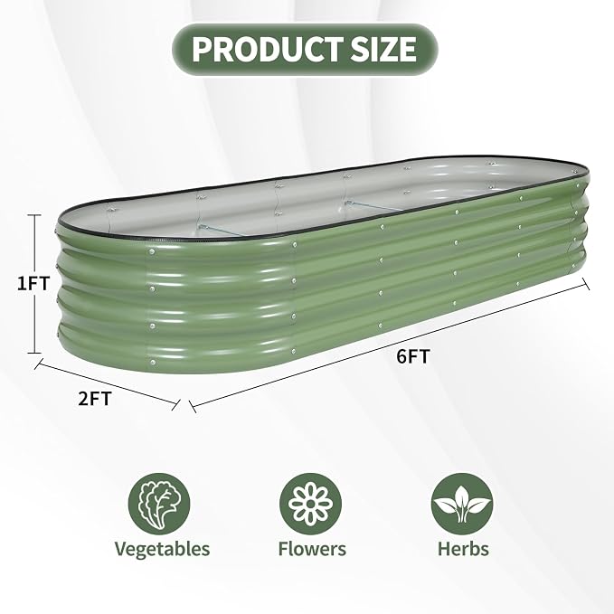 1MORE Galvanized Raised Garden Bed- Planter Garden Boxes Outdoor, Raised Beds - Image 6