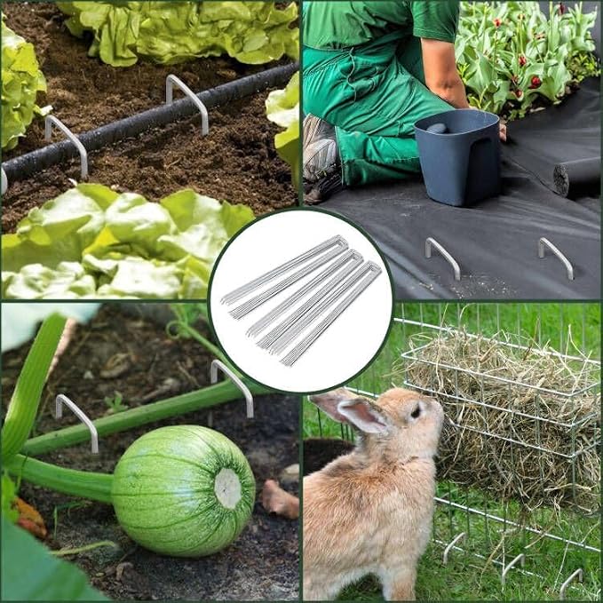 FEED GARDEN 6 Inch 300 Pack Galvanized Landscape Staples 11 Gauge Anti-Rust - Image 7