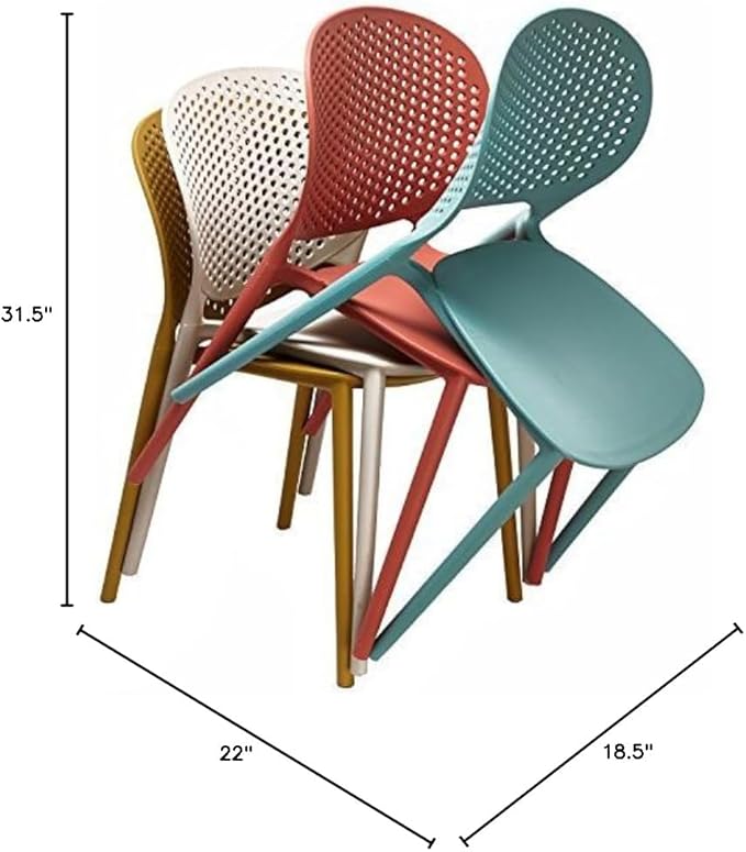 2xhome Modern Pool Patio Chair, Stackable Dining Side Chair - Image 3