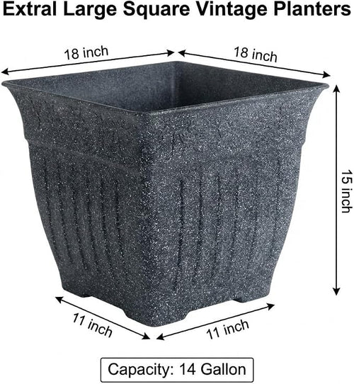 18'' Large Square Planter for Plants - Image 2