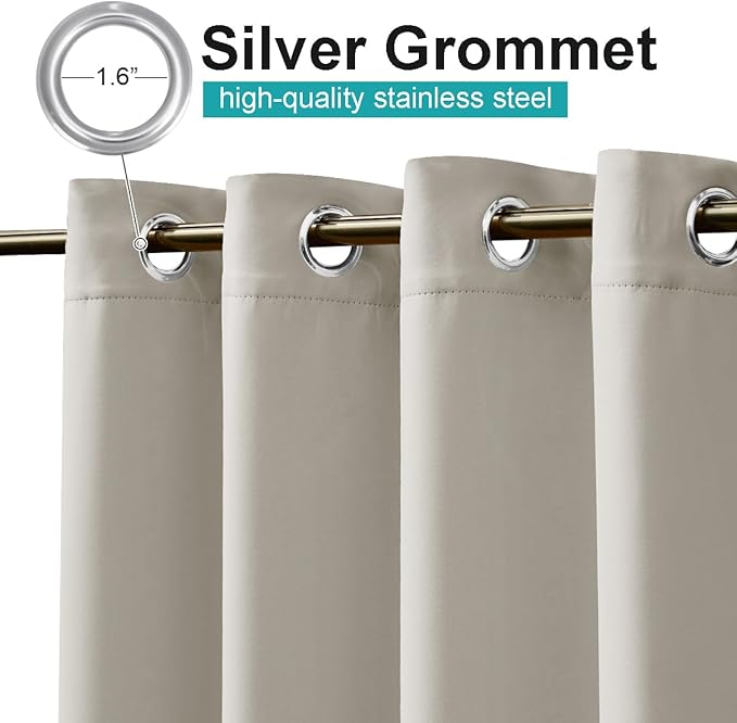 NICETOWN Patio Curtains for Outdoor Waterproof, Machine Washable Rustproof - Image 2