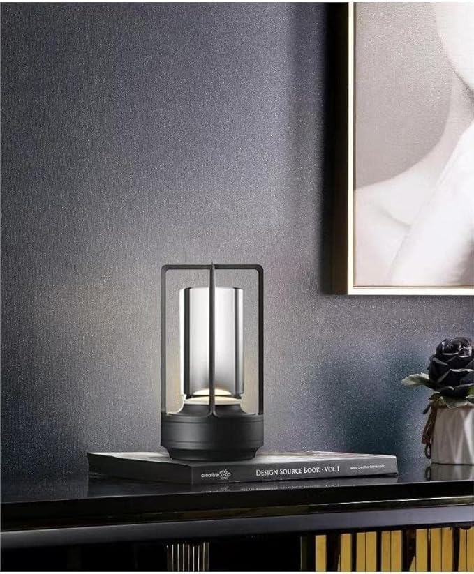 Portable Metal Table Lamp for Indoor/Outdoor, Rechargeable Cordless LED Lamp by HAPYGILightings