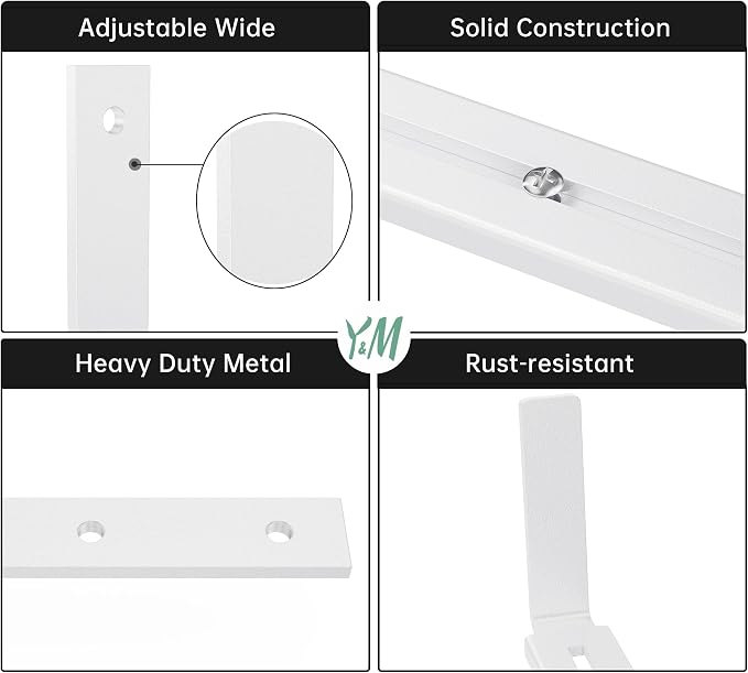 Y&M 2 Pack Adjustable Planter Brackets, Universal Window Box Mounting Hooks - Image 6