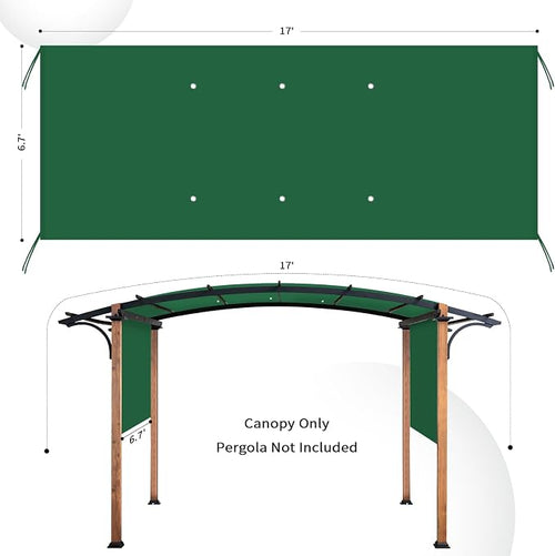 17x6.8 Ft Universal Pergola Replacement Canopy, Outdoor Canopy Shade Cover - Image 2