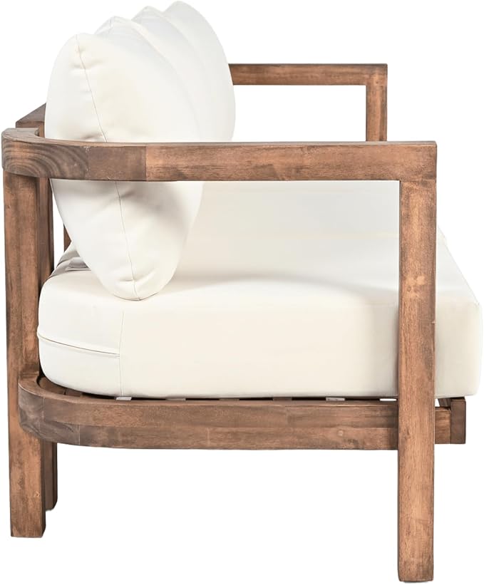 Christopher Knight Home Havets 74.75"W Outdoor 3 Seater Sofa, Acacia Wood Bench - Image 5