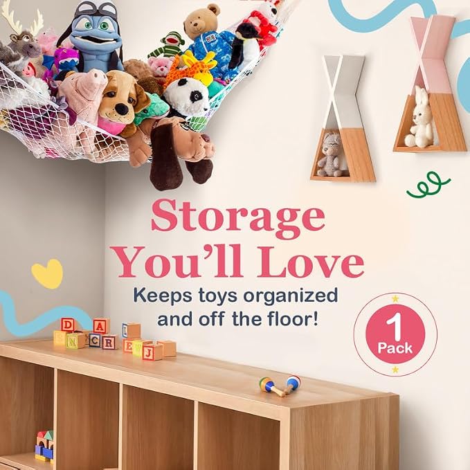 Lilly's Love Stuffed Animal Hammock | Corner Hanging Organizer, Toy Storage - Image 2