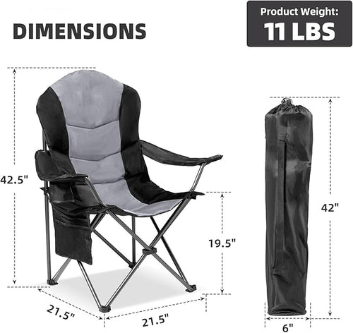 2 Pack Folding Camping Chairs for Adults - Image 2