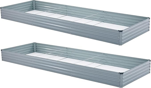 2 Pack 12x4x1FT Galvanized Raised Garden Bed Kit, Outdoor Metal Planter Box by Meberam