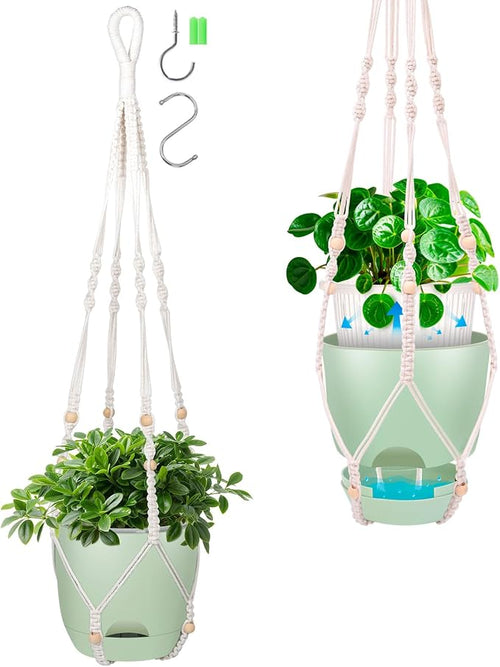 2-Pack 5.7-Inch Self-Watering Hanging Planters by QCQHDU