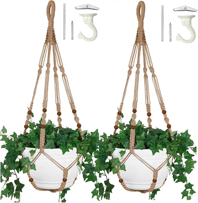 2PK 43 Inches Macrame Planter Hanger Large by Shineloha