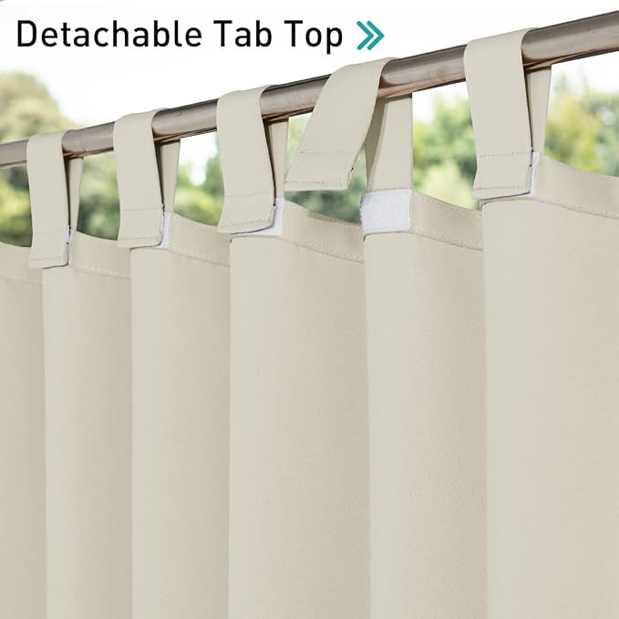 NICETOWN Detachable Sticky Tab Top Outdoor Curtain - Image 3