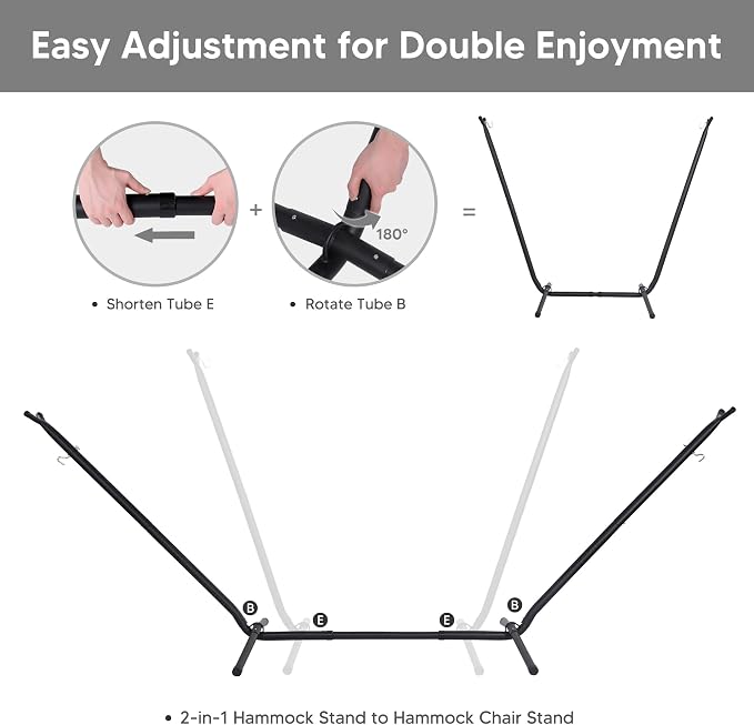 SUNCREAT 2-in-1 Hammocks Convertible Portable Double Hammock - Image 7