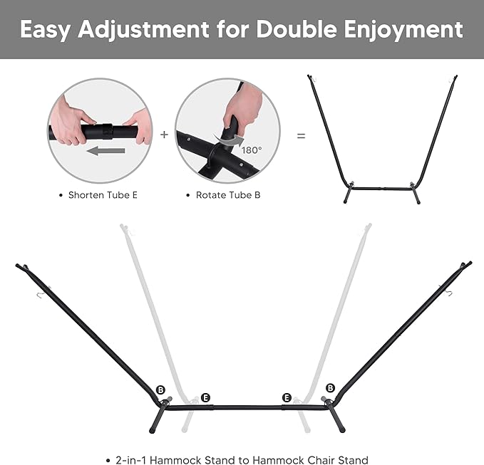 SUNCREAT 2-in-1 Convertible Free Standing Hammock - Image 4