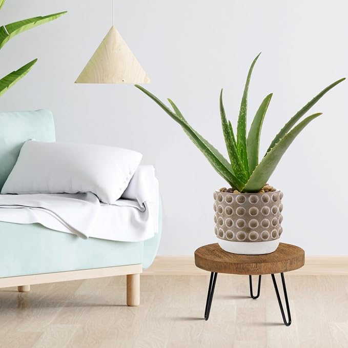 Plant Stand Indoor Outdoor Wood Mid Century Plant Stand - Image 2