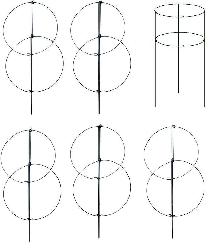 MTB Supply 5 Pack 36" x 18" Peony Double Ring Plant Support, Plant Support - Image 4