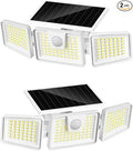 INCX 156 LED Solar Motion Lights Outdoor 2 Pack, 3 Heads Solar Security Lights by INCX