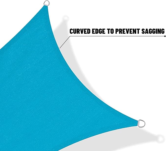 SUNNY GUARD Custom Size 6'x6' Turquoise Blue Sun Shade Sail Rectangle UV Block - Image 7
