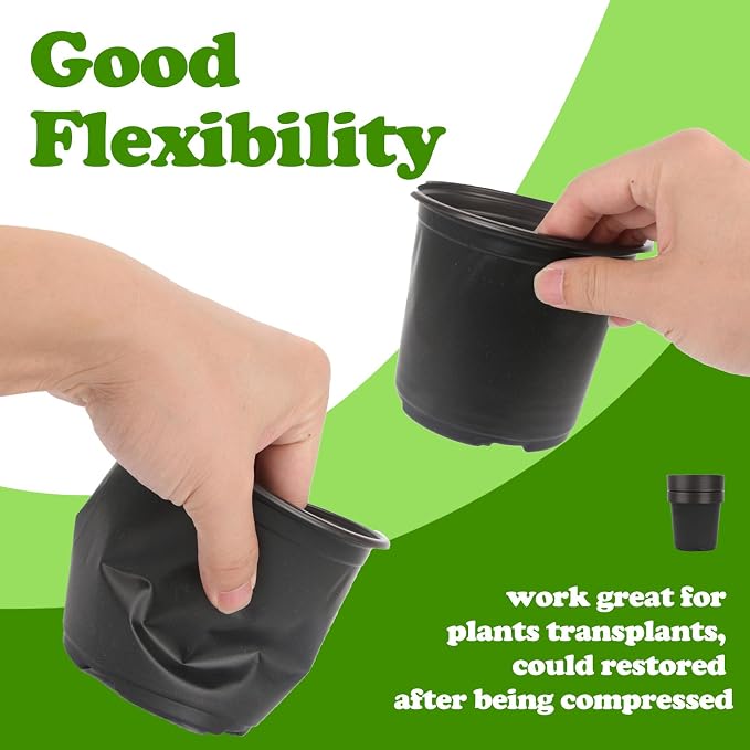 100 Packs 5 Inch Nursery Pots, 4 5 6 Inches Plastic Nursery Pots - Image 4