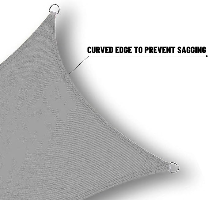 SUNNY GUARD Waterproof Sun Shade Sail 7' x 16' Charcoal Rectangle UV Block - Image 4