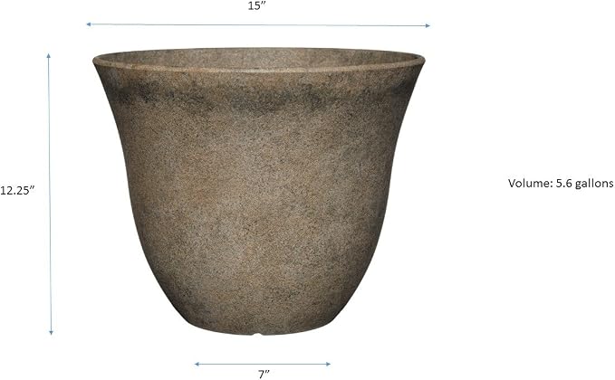Classic Home and Garden Honeysuckle Resin Flower Pot Planter, Fossil Stone - Image 7